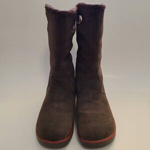 Bogs Slip-on Tall Brown Suede Leather Boots Womens Size 8